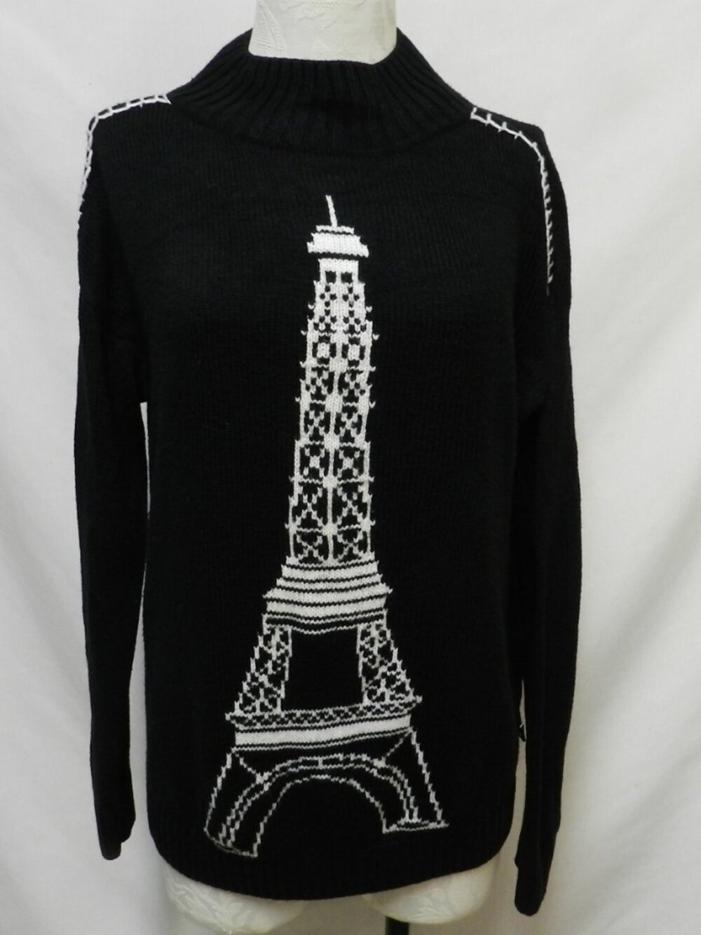 Karl Lagerfeld Eiffel Tower France sweater jumper top Relaxed Size Sz Small Sm S